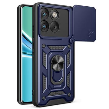 Capa Híbrida de Anel Rotativo com Proteção de Câmera para Motorola Edge 70 - Azul