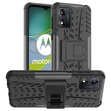 Capa Híbrida Antiderrapante com Suporte para Motorola Moto E13 - Preto