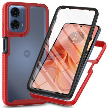 Capa 360 Série de Proteção Motorola Moto E14/G24/G04/G04s - Vermelho / Transparente