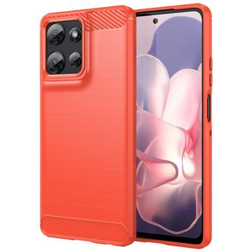 Capa de TPU Escovado para Motorola Moto G Power (2025) - Fibra de Carbono