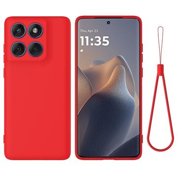 Capa de silicone líquido com correia de mão para Motorola Moto G67 Power