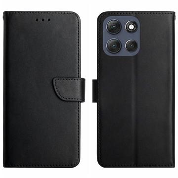 Bolsa de Pele Tipo Carteira para Motorola Moto G86 - Preto