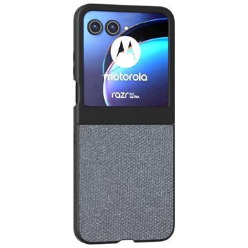 Capa híbrida com textura de strass para Motorola Razr 50 - Cinzento