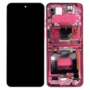 Estrutura para a Parte Frontal e Ecrã LCD para Motorola Razr 50 Ultra - Cor-de-Rosa Forte
