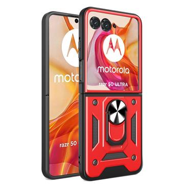Bolsa Híbrida para Motorola Razr 50 Ultra com Anilha - Vermelho