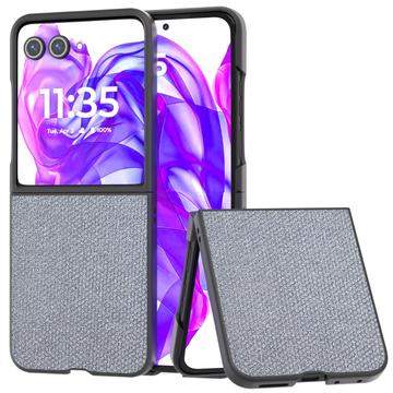 Capa híbrida com textura de strass para Motorola Razr 50 Ultra - Cinzento