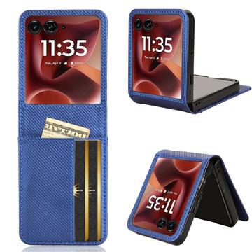Capa Motorola Razr 60 Ultra FlexCard em fibra de carbono com ranhuras para cartões - Azul