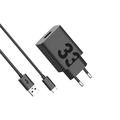 Carregador de viagem Motorola TurboPower 33W com cabo USB-C - Preto