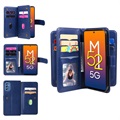 Bolsa tipo Carteira com Várias Divisórias para Samsung Galaxy M52 5G - Azul