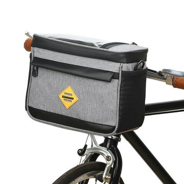 Saco térmico isolado para bicicleta multifunções para ciclismo Saco térmico isolado para bicicleta antidesgaste resistente à água com suporte para telemóvel para bicicleta