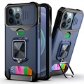 Capa Híbrida Multifuncional 4-em-1 para iPhone 13 Pro - Azul Marinho