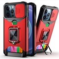 Capa Híbrida Multifuncional 4-em-1 para iPhone 13 Pro - Vermelho