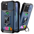 Capa Híbrida Multifuncional 4-em-1 para iPhone 13 - Azul Marinho
