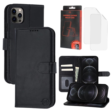 iPhone 12/12 Pro Capa para carteira em pele MyTPhone CardMate - Preto