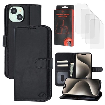 iPhone 15 Plus/14 Plus Capa para carteira em pele MyTPhone CardMate - Preto