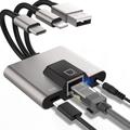 Adaptador Ethernet 3 em 1 NK-1056S - USB-C, USB-A e Lightning - 10cm