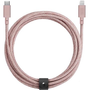 Cabo USB-C para Lightning da Native Union Night com fivela em pele - 3 m - Rosa