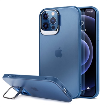 Capa Híbrida para iPhone 12 Pro Max com Suporte Oculto - Azul / Transparente