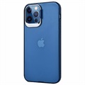 Capa Híbrida para iPhone 12/12 Pro com Suporte Oculto - Azul / Transparente