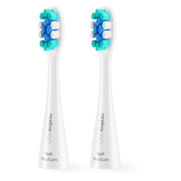 Cabeças de substituição para escova de dentes Niceboy Ion Sonic - Média, 2 peças - Branco