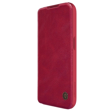 Bolsa Tipo Flip Nillkin Qin Pro para iPhone 15 Pro - Vermelho