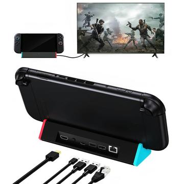 Estação de ancoragem / Hub para a Nintendo Switch 2 - HDMI, USB 3.0, USB-C, LAN - Preto