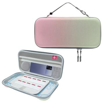 Nintendo Switch 2 JYS JYS-NS2283 Bolsa de transporte EVA com compartimento duplo - Rosa / Verde