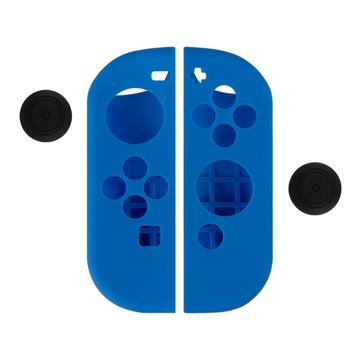 Capa de silicone para o comando da Nintendo Switch com protecções para o polegar - Azul