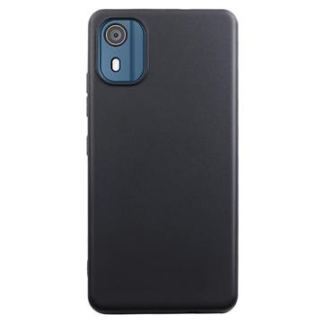 Capa de TPU Mate Anti Dedadas para Nokia C02 - Preto