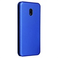 Bolsa Flip para Nokia C1 Plus - Fibra de Carbono - Azul