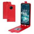 Bolsa Tipo Flip Vertical com Ranhura para Cartão para Nokia C200 - Vermelho