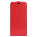 Bolsa Tipo Flip Vertical com Ranhura para Cartão para Nokia C200 - Vermelho