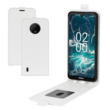 Bolsa Tipo Flip Vertical com Ranhura para Cartão para Nokia C200 - Branco