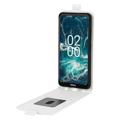 Bolsa Tipo Flip Vertical com Ranhura para Cartão para Nokia C200 - Branco