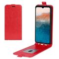 Bolsa Tipo Flip Vertical com Ranhura para Cartão para Nokia C21 Plus - Vermelho