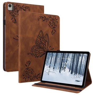 Capa Folio para Nokia T21 Butterfly Series - Castanho
