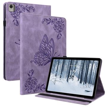 Capa Folio Nokia T21 Butterfly Series - Roxo