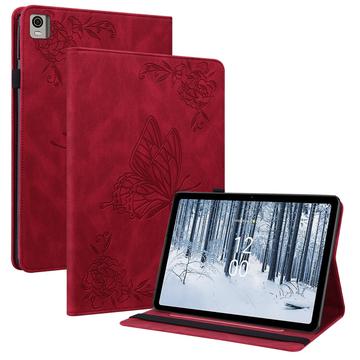 Capa Folio para Nokia T21 Butterfly Series - Vermelho