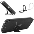 Bolsa Flip para Nokia X10/X20 - Fibra de Carbono - Preto
