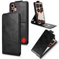 Capa flip vertical com suporte para Nothing CMF Phone 2 Pro - Preto