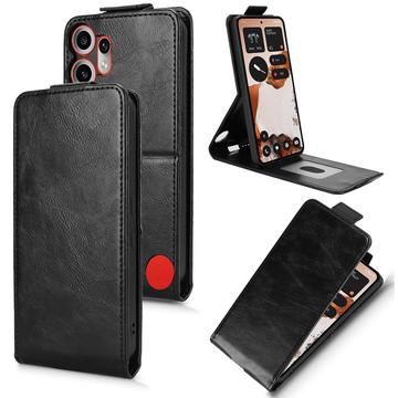 Capa flip vertical com suporte para Nothing CMF Phone 2 Pro - Preto