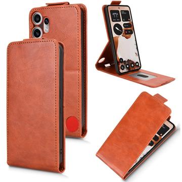 Capa flip vertical com suporte para Nothing CMF Phone 2 Pro - Castanho