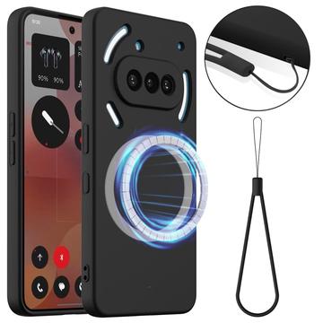 Capa de silicone líquido para Nothing Phone (3a) - Compatível com MagSafe - Preta