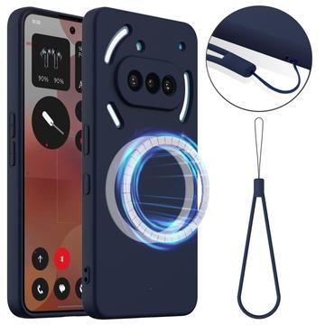 Capa de silicone líquido para Nothing Phone (3a) - Compatível com MagSafe - Azul Escuro