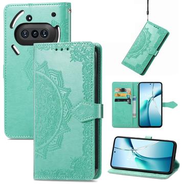 Bolsa tipo Carteira Mandala Series para Nothing Phone (3a) - Verde