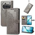 Bolsa tipo Carteira Mandala Series para Nothing Phone (3a) - Cinzento