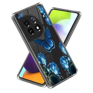 Capa em TPU Stylish Ultra-Slim para OnePlus 12R/Ace 3 - Borboleta e Flores