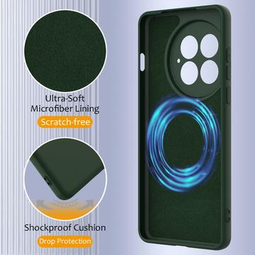 Capa de silicone líquido para OnePlus 13 - Compatível com MagSafe - Verde Escuro