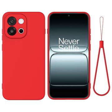 Capa de silicone líquido com correia de mão para OnePlus 13T/13s - Vermelho