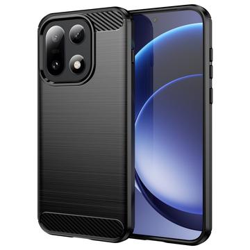 Capa de TPU Escovado para OnePlus 15 - Fibra de Carbono - Preto